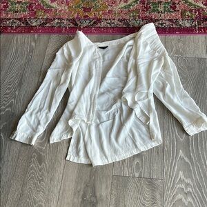 Top Shop White Button-Up Blouse